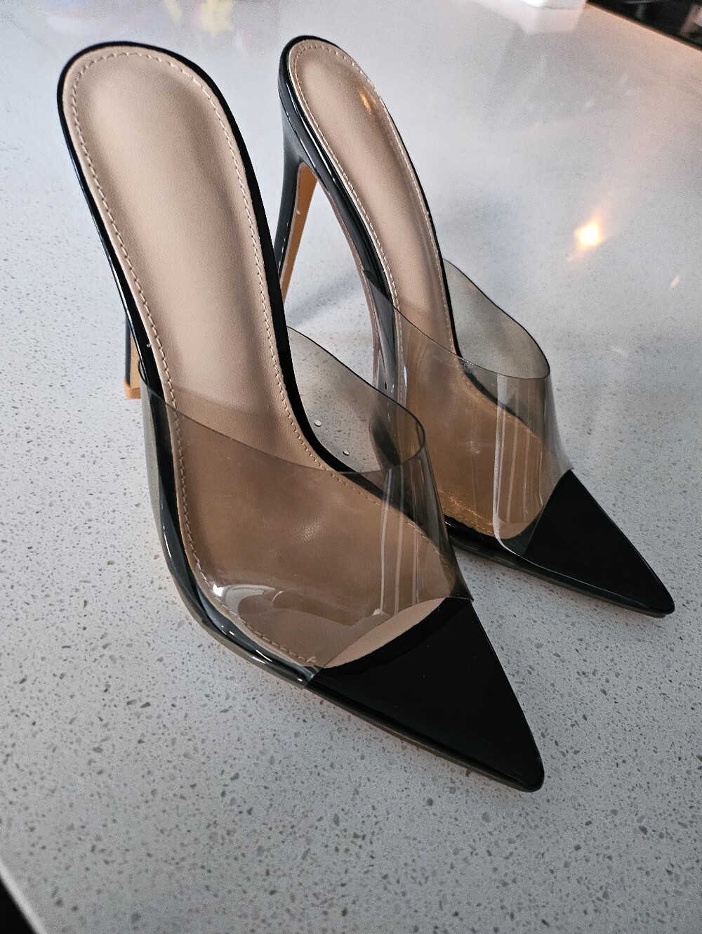 Black Clear Heels